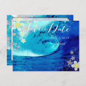 PixDezines/rett-Datum/Hula-Traum/Wellen Ankündigungspostkarte (Vorne/Hinten)