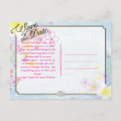 PixDezines/rett-Datum/Hula-Traum/Wellen Ankündigungspostkarte (Rückseite)