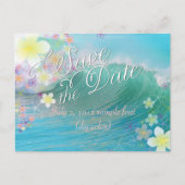 PixDezines/rett-Datum/Hula-Traum/Wellen Ankündigungspostkarte (Vorderseite)