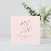 PixDezines Rett Datum/Imitate Rose Gold/DIY Hinter Save The Date (Stehend Vorderseite)