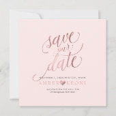 PixDezines Rett Datum/Imitate Rose Gold/DIY Hinter Save The Date (Vorderseite)