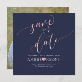 PixDezines Rett Datum/Imitate Rose Gold/Mitternach Save The Date (Vorne/Hinten)
