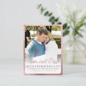 PixDezines Rett Datum/Imitate Rose Goldenes Herz Save The Date (Stehend Vorderseite)