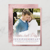 PixDezines Rett Datum/Imitate Rose Goldenes Herz Save The Date (Vorne/Hinten)