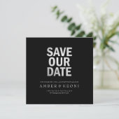 PixDezines Rett Datum/Imitate Silver/DIY Hintergru Save The Date (Stehend Vorderseite)