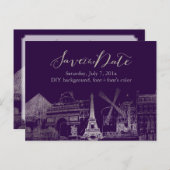 PixDezines/Rett Datum/Imitate Silver/Paris gezeich Ankündigungspostkarte (Vorne/Hinten)