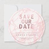 PixDezines Rett Datum/Rose Gold/Rosa Marmor Save The Date (Vorderseite)
