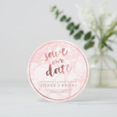 PixDezines Rett Datum/Rose Gold/Rosa Marmor Save The Date (Stehend Vorderseite)