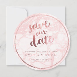 PixDezines Rett Datum/Rose Gold/Rosa Marmor Save The Date