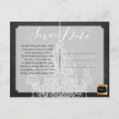 PixDezines/Rett Datum/Tafel/Kronleuchter Ankündigungspostkarte (Rückseite)