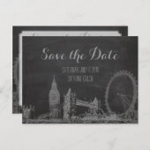 PixDezines/rett-Datum/Tafel/London-Zeichnung Ankündigungspostkarte (Vorne/Hinten)