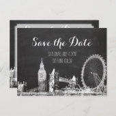 PixDezines/rett-Datum/Tafel/London-Zeichnung Ankündigungspostkarte (Vorne/Hinten)