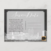 PixDezines/Rett Datum/Tafel/NYC Twin Tower Ankündigungspostkarte (Rückseite)