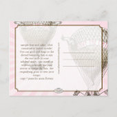 PixDezines/rett-Datum/Vintager Heißluftballon Ankündigungspostkarte (Rückseite)