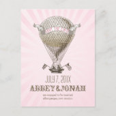PixDezines/rett-Datum/Vintager Heißluftballon Ankündigungspostkarte (Vorderseite)
