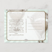 PixDezines/rett-Datum/Vintager Heißluftballon Ankündigungspostkarte (Rückseite)