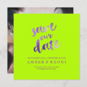 PixDezines Rett-Datum/Violett Lila/DIY-Hintergrund Save The Date (Vorne/Hinten)