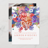 PixDezines Rett Datum/Wasserfarbe/Herbst Save The Date (Vorne/Hinten)