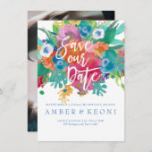 PixDezines Rett Datum/Wasserfarbe Save The Date (Vorne/Hinten)