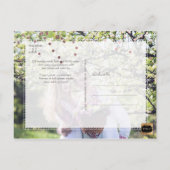 PixDezines Rette Date/Imitats Rose Gold Confetti Ankündigungspostkarte (Rückseite)