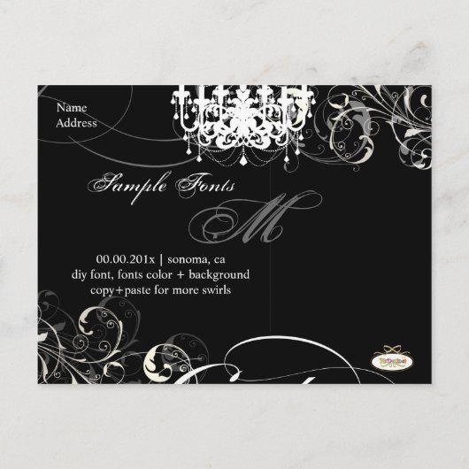 PixDezines rette Dattelleuchter/DIY-Farben+Schrift Ankündigungspostkarte (Rückseite)