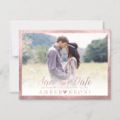 PixDezines Rette unsere Date/Imitats Rose Gold Magneteinladung (Vorderseite)