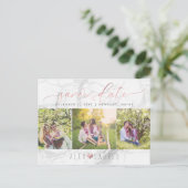 PixDezines Rette unsere Date/Imitats Rose Gold+Mar Ankündigungspostkarte (Stehend Vorderseite)