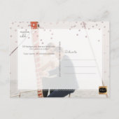 PixDezines Rettete Datum/Rosa Konfetti Ankündigungspostkarte (Rückseite)