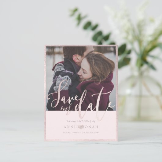 PixDezines Rettete unser Datum, lustiger Script-Sc Postkarte (Stehend Vorderseite)