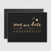 PixDezines Rettete unser Datum/Stilschrift Magneteinladung (Vorne/Hinten)