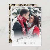 PixDezines Rettete unsere Datumskalligraphie-DIY-F Postkarte (Vorne/Hinten)