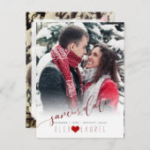 PixDezines Rettete unsere Datumskalligraphie-DIY-F Postkarte (Vorne/Hinten)