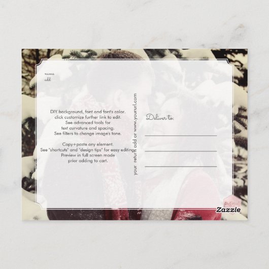 PixDezines Rettete unsere Datumskalligraphie-DIY-F Postkarte (Rückseite)