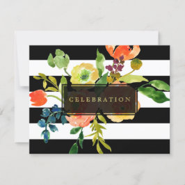 PixDezines-Rezept Mitzvah/DIYstripes/floral Einladung