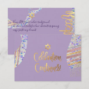 PixDezines Rezeption Mitzwa/lila Aquarell Einladung