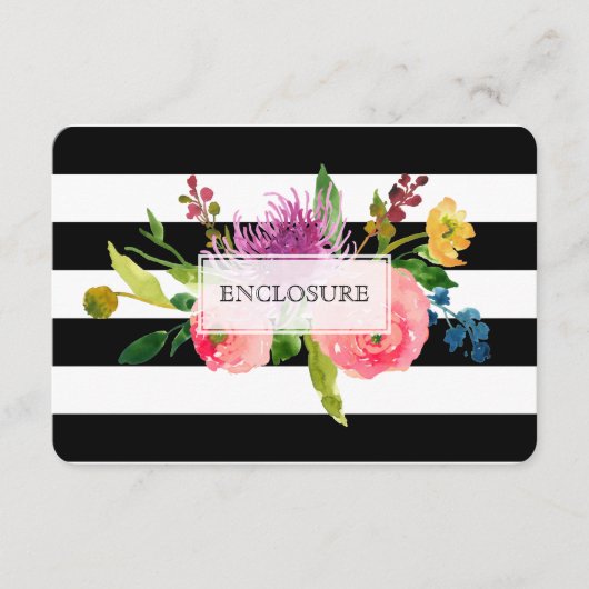 PixDezines Richtung Mitzvah/DIYstripes/floral Begleitkarte (Vorderseite)