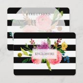 PixDezines Richtung Mitzvah/DIYstripes/floral Begleitkarte (Vorne/Hinten)