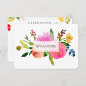 PixDezines Richtung Mitzvah/florale Wasserfarbe Begleitkarte (Vorne/Hinten)