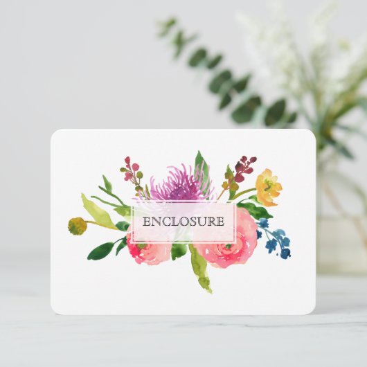 PixDezines Richtung Mitzvah/florale Wasserfarbe Begleitkarte (Stehend Vorderseite)