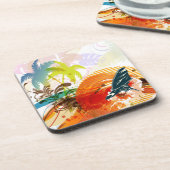 PixDezines riptide Surfer/Deuchhintergrundfarbe Untersetzer (Linke Seite)