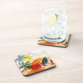 PixDezines riptide Surfer/Deuchhintergrundfarbe Untersetzer (Rechte Seite)