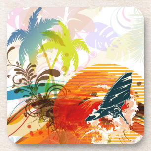 PixDezines riptide Surfer/Deuchhintergrundfarbe Untersetzer