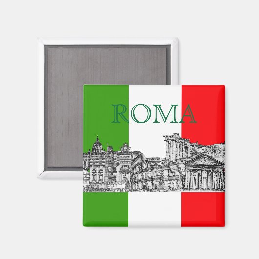 PixDezines Roma, Rom.. Reise Souvenirgeschenke. Magnet (Vorderseite/Rückseite)