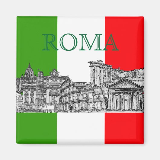 PixDezines Roma, Rom.. Reise Souvenirgeschenke. Magnet (Vorne)