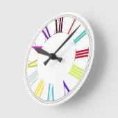 PixDezines Roman Numeros/DIY background color Runde Wanduhr (Winkel)