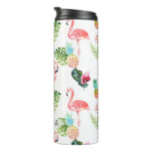PixDezines Rosa Flamingos/DIY Hintergrundfarbe Thermosbecher (Nach rechts gedreht)