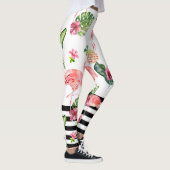 PixDezines rosa Flamingos+einstellbare schwarze St Leggings (Rechts)