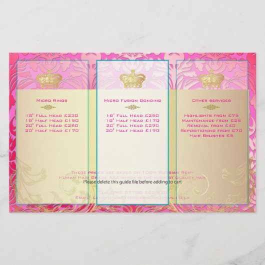 PixDezines rosa Flora-Damask Flyer (Vorne)
