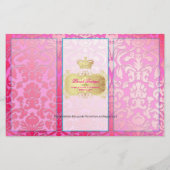 PixDezines rosa Flora-Damask Flyer (Hinten)