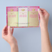 PixDezines rosa Flora-Damask Flyer (Handgriff)
